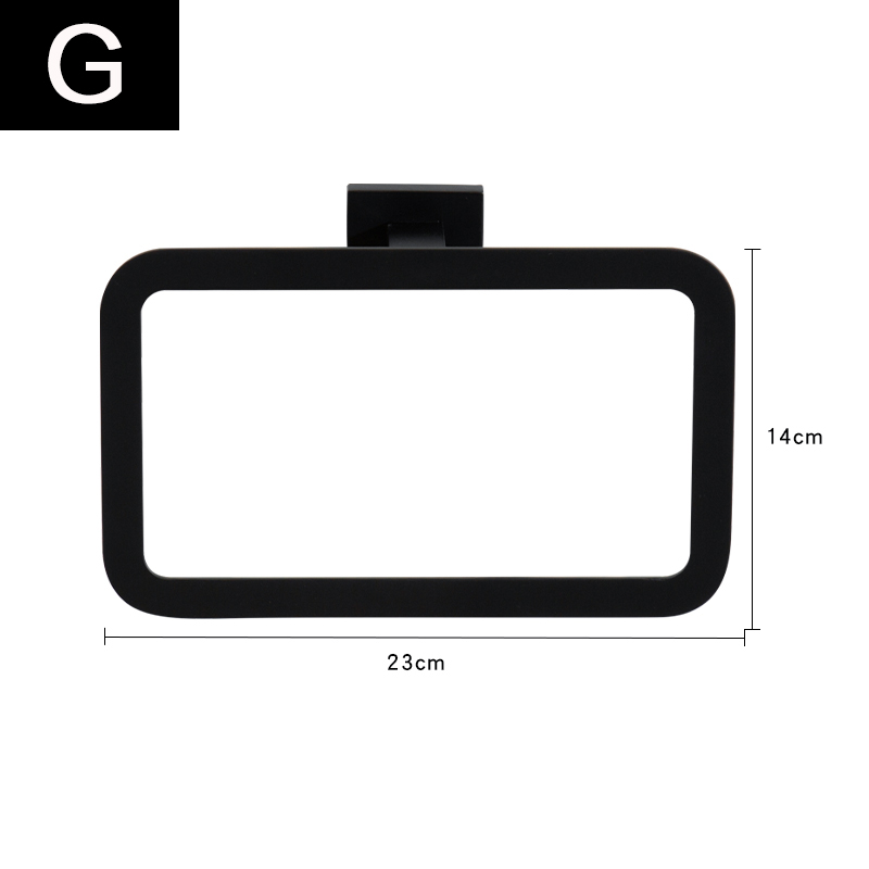 Zwarte Handdoek Ring Badkamer Handdoek Opslag Houder Hanger Handdoeken Rack Badkamer Wall Mount Badkamer Accessoires Haken Voor Thuis: G