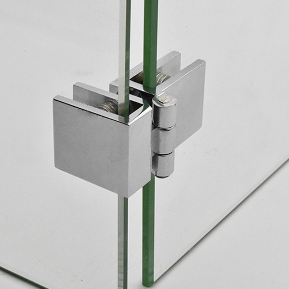 90 180 Degree Bathroom Cupboard Easy Install Home Door Hinge Bilateral Clip Glass Clamp Furniture Practical Durable Cabinet Zinc
