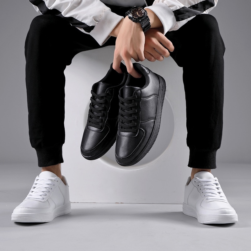 Sneakers herre læder fritidssko herre letvægts åndbare hvide herresko tenis masculino zapatos hombre