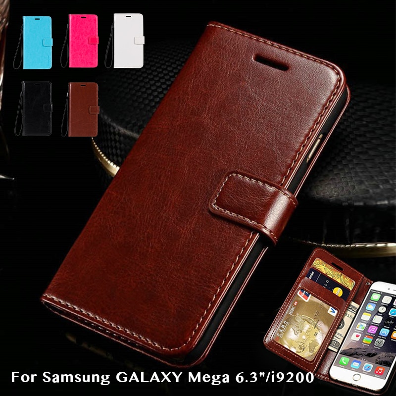 Flip Book Case Voor Samsung Galaxy Mega 6.3 Business Case Voor Samsung Galaxy Mega 6.3 I9200 Lederen Telefoon Case Silicone cover