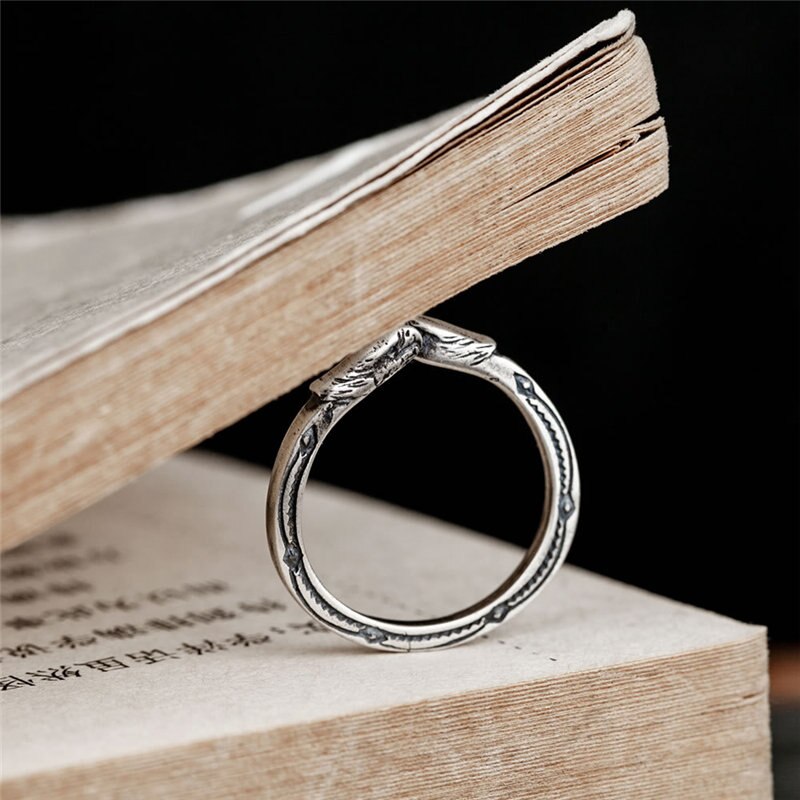 HelloLook – bague en argent Sterling 925 unisexe, anneau ajustable à Double tête, bijoux gothiques pour hommes
