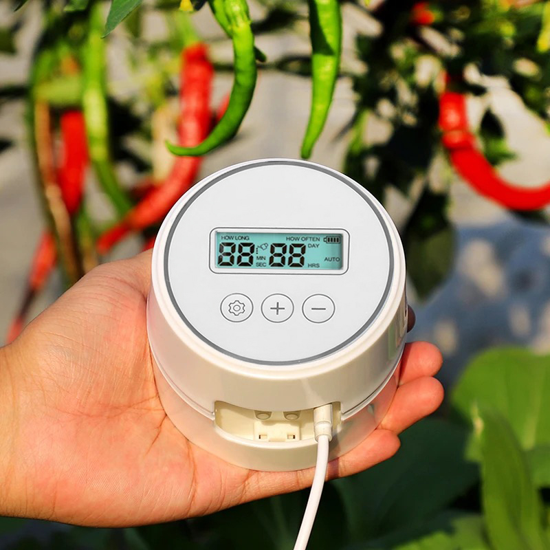 Sistema de riego por goteo inteligente para jardín, dispositivo con temporizador de riego automático para interiores, Kits de controlador de riego para el hogar, uso en maceta