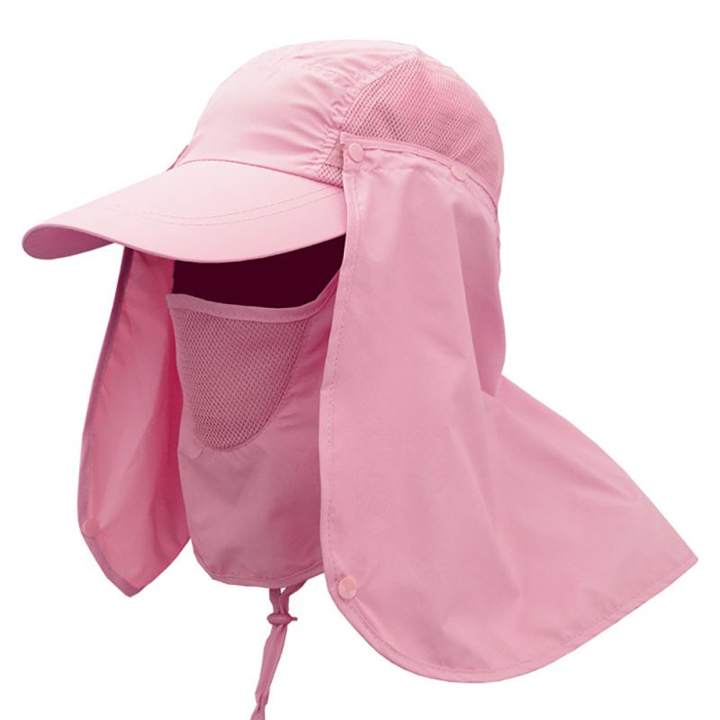 Unisex sommerhat solbeskyttelse hat uv beskyttelse ansigt halsklap solhætte ansigt mand udendørs fiskeri vandreture arbejde afslappet hat: S