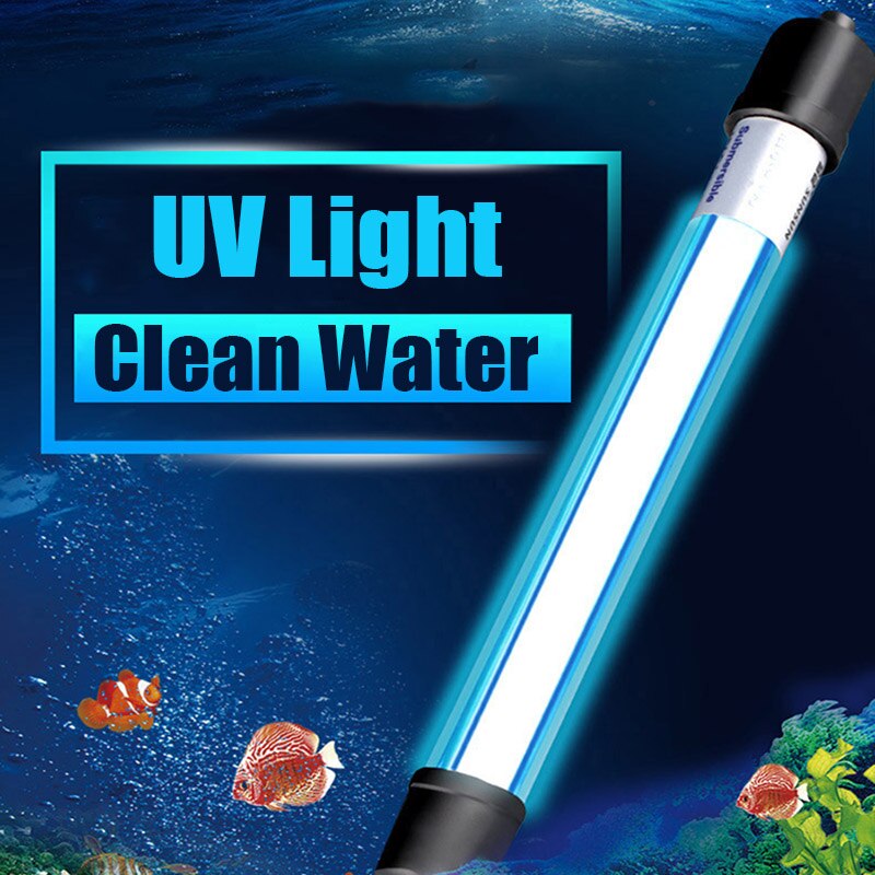 Submersible Ultraviolet UV Sterilizer Light 5W-13W UV Light Sterilization Lamp Water Disinfection for Aquarium Fish Tank Pond