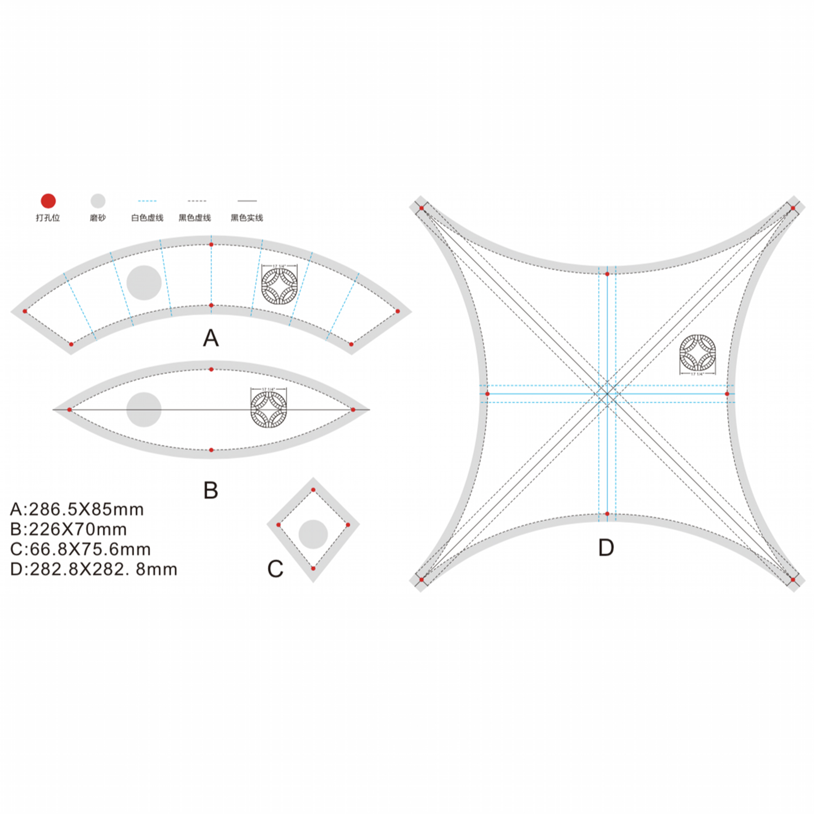 Plantilla de anillo de boda doble multifunción, regla para coser, Patchwork, acolchado