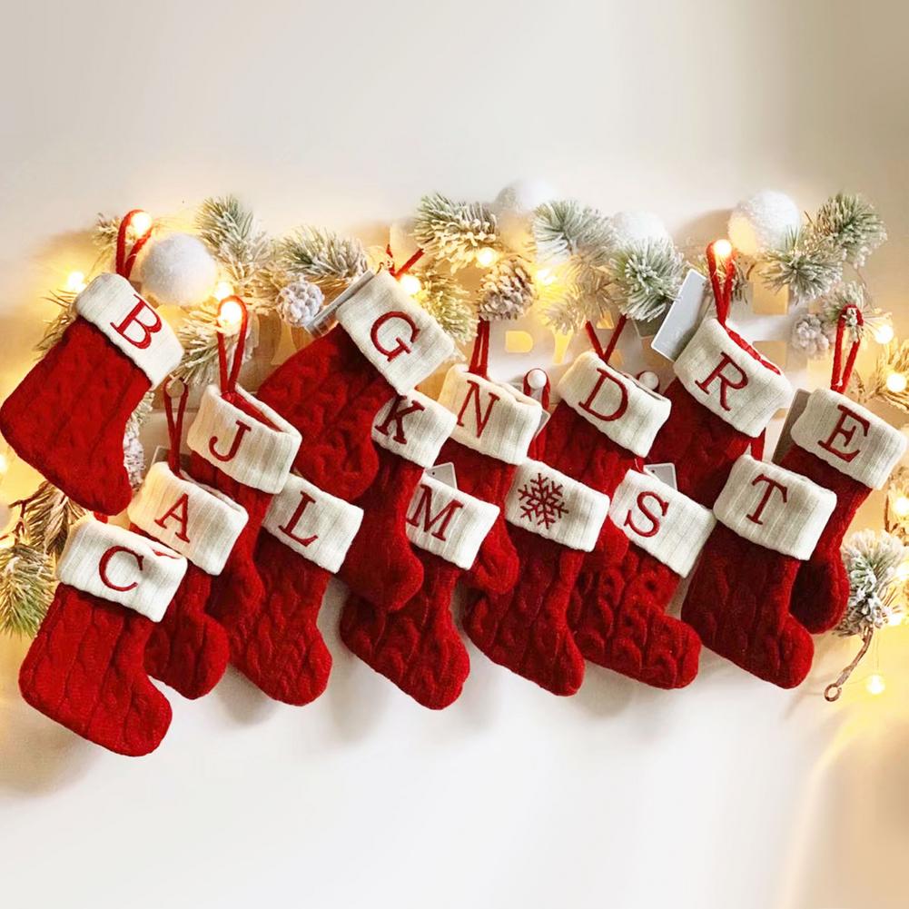 Jaar Kerst Kousen Gebreide Xmas Candy Bag Kerst Decoraties Voor Huis Navidad Sok Kerstboom Ornamenten