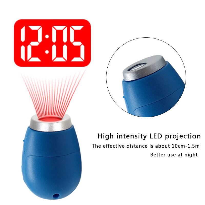 Mini Digitale Projektion Uhr LED Zauberstab Decke Zeit Projektion Tragbare Uhr Magie Nacht Licht Elektronische Uhr schlüssel kette Dekor