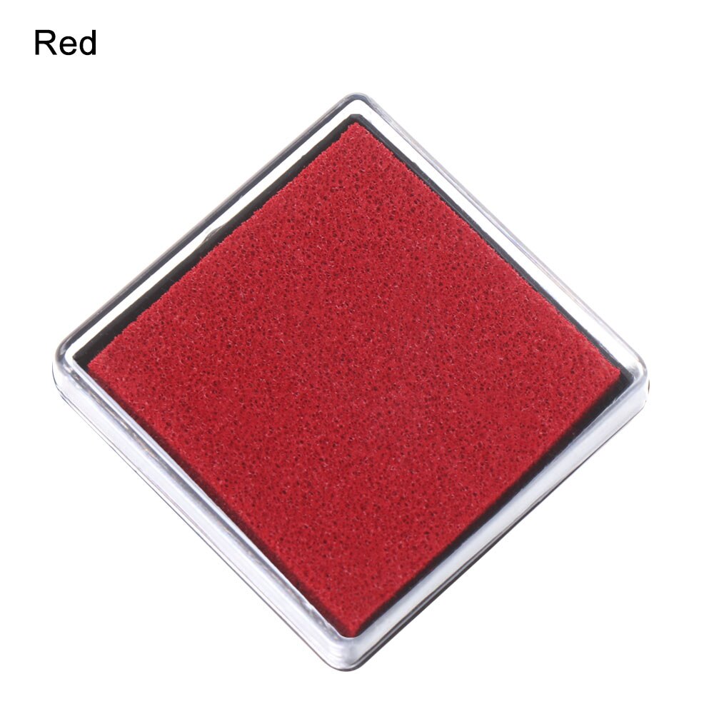 1PC Colorful Ink Pad Printing Oil Stamp Pads Fingerprint Square Inkpad Sponge Scrapbooking Drawing Toys DIY Office School Supply: Red