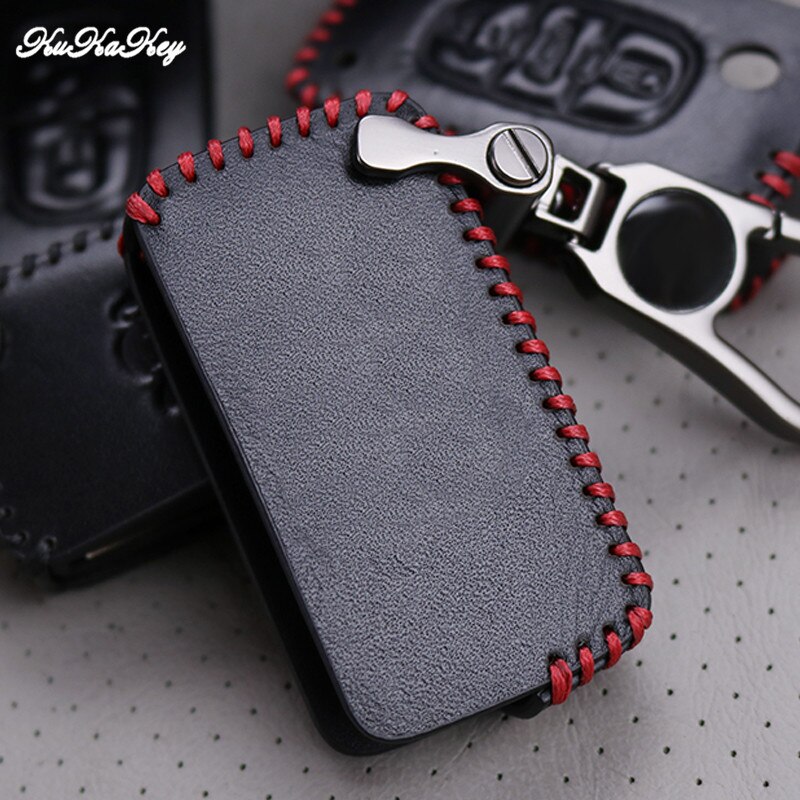 Leather Car Key Case Cover For Peugeot RCZ 107 206 207 208 306 307 308 407 408 Auto Key Bag Shell Protector Accessories