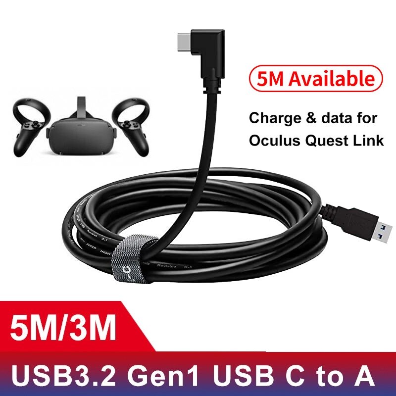 3M/5M linea dati cavo di ricarica per Oculus Quest/2 collegamento VR cuffia USB 3.1 tipo C trasferimento dati USB-A tipo-c cavo VR accessorio