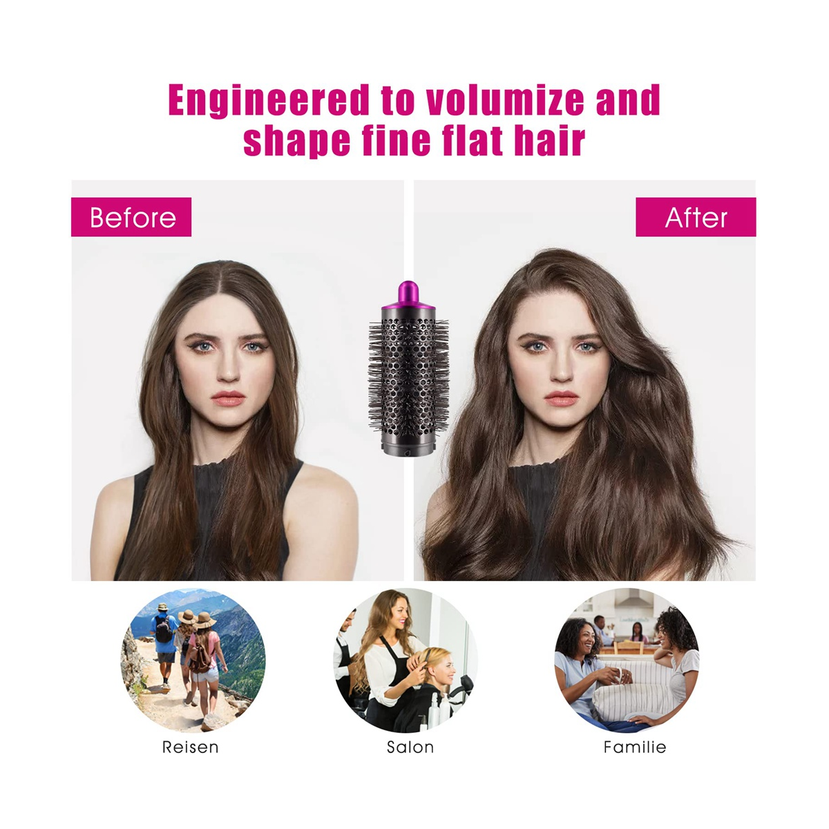 Intervalles Peigne et adaptateur pour Dyson Airwrap Styler, Accessoires pour sèche-cheveux supersonique, Outil pour friser les cheveux, Or et gris