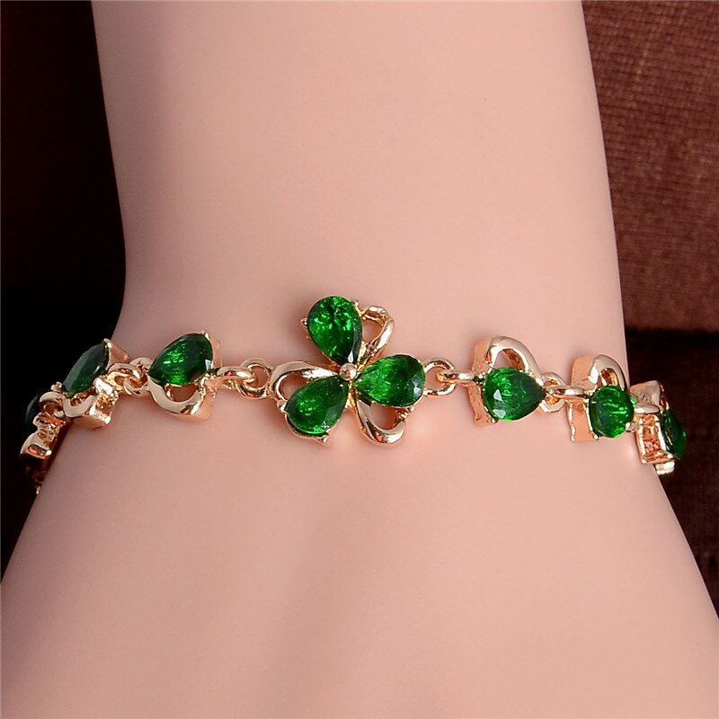 MISANANRYNE Gold Color Beautiful Butterfly Austrian Crystal Jewelry Womens Chain Bracelet