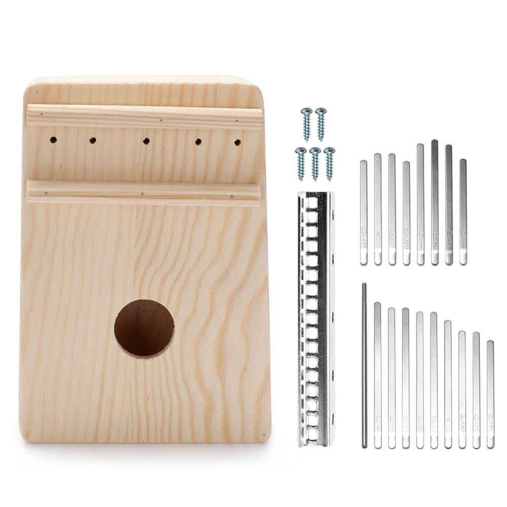 Simple Assembly Kalimba Handwork DIY Kit Wood Finger Thumb Piano Transparent Colorful Kalimba Music Instrument children