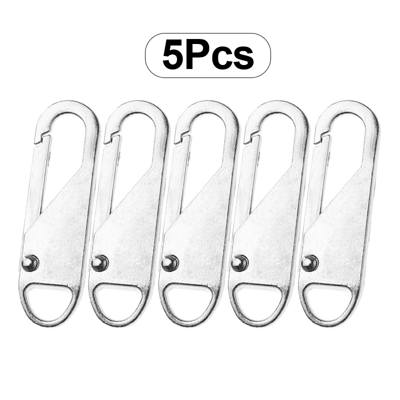 5pcs Universal Replacement Zipper Slider Metal Alloy Removal Zipper Puller Luggage Bag Zip Head DIY Craft Sewing Tool Repair Kit: Bronze
