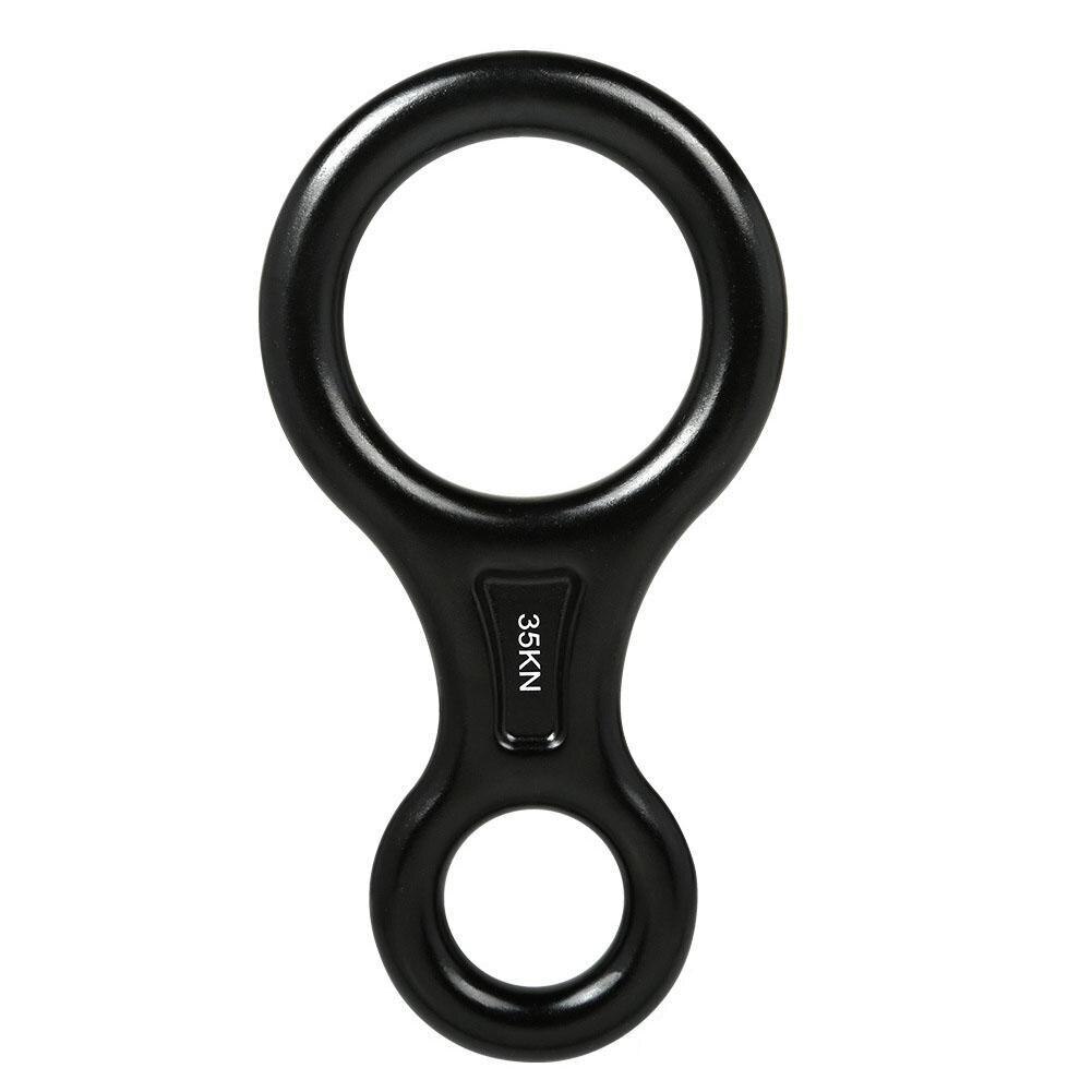 8 Woord Klimmen Ring Touw Descender Gear Zekeringsapparaat Downhill Acht Ringen Figuur Rock Klimmen Staartletters Kit Voor Outdoor Gereedschap: black