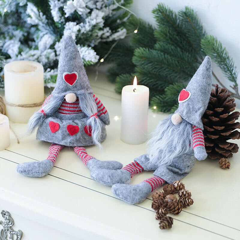 Frohe Weihnachten Lange Hütte Schwedisch Santa Gnom Plüsch Ornamente Handgemachte Elf Spielzeug Heimat Party Dekor Weihnachten für Art