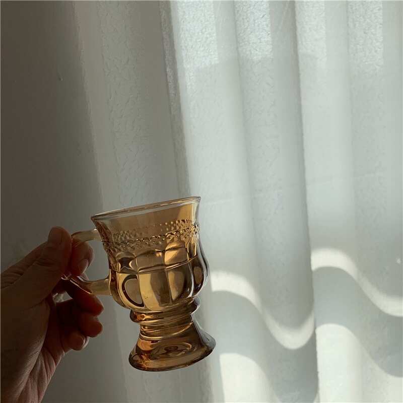 Präglad kaffeglaskopp mugg drinkware hemdekorationer