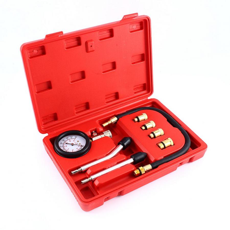 Pressure Meter Petrol Engine Compression Tester Test Gauge Kit Car Motorcycle Garage Tools+Case Digital Pressure Meter