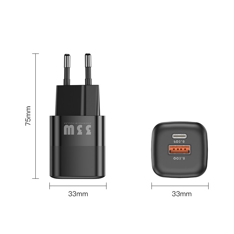 Kuulaa 33W Gan Charger Usb C Type C Pd Draagbare Oplader Snel Opladen Voor IPhone13 12 11 Max Pro xs 8 Plus Ipad Air 4 Ipad Mini