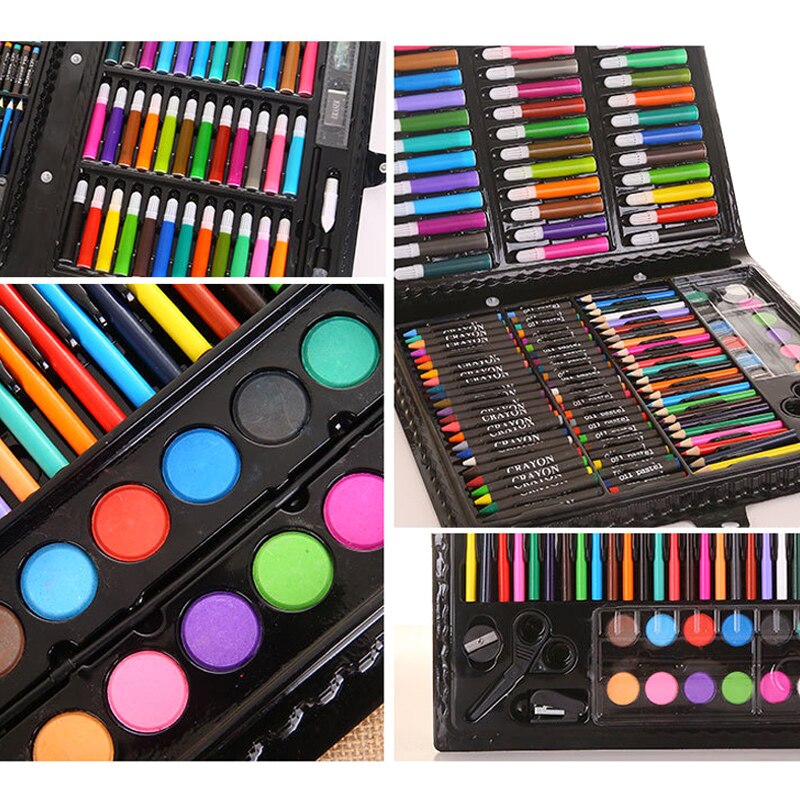 Juego de lápices de colores portátil para niños y principiantes, caja de arte para dibujar y pintar, DU55, 1 Set