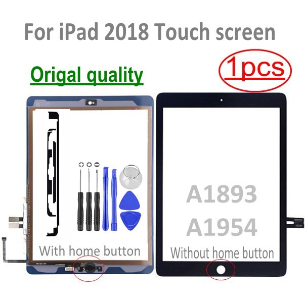 1 Uds Original A1893 A1954 pantalla táctil LCD Panel frontal cristal digitalizador para iPad generación 6 6 6 Panel botón de inicio
