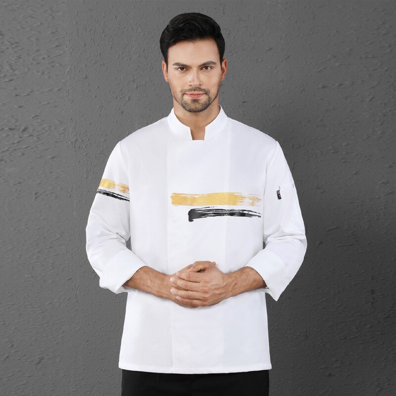 Hotell restaurant kjøkken baker kake kjeledress unisex kokk uniform matservering matlagingsuniform catering klær lange ermede topper