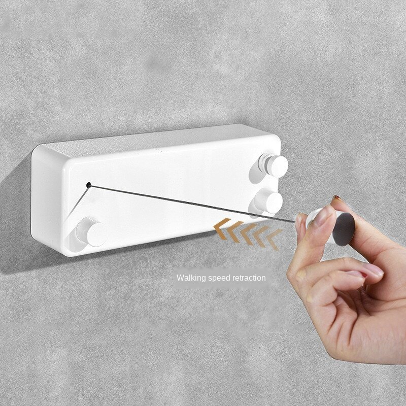 Double Row Clothesline Wall Mounted Retractable Clothes Dryer Steel Rope Wall Hanger Laundry Dryer Indoor Clothes Line WJ916