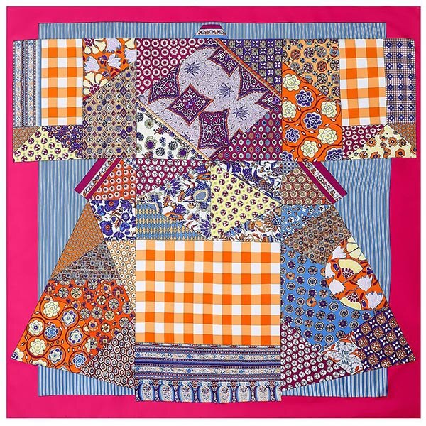 Vintage sidenscarf kvinnor foulard satin sjal scarfs tryck stor storlek fyrkantiga silke hår huvudsjalar: C4