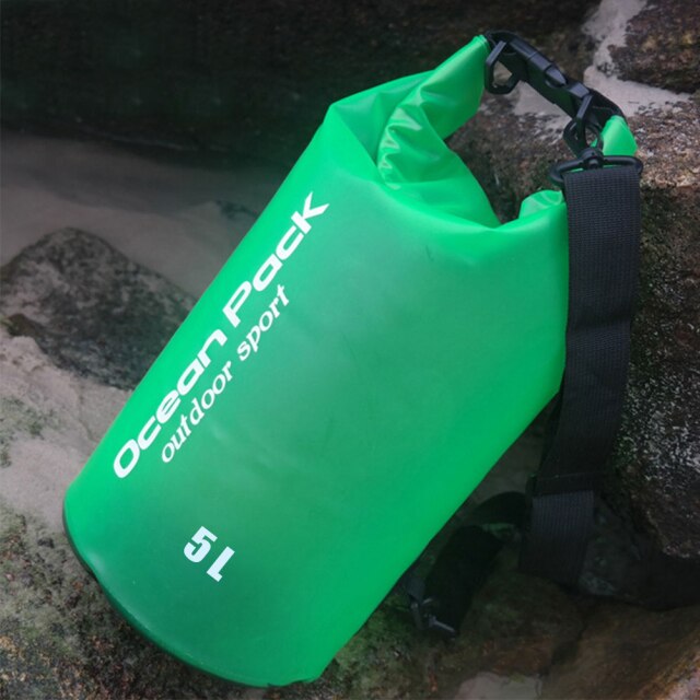 Mochila flotante impermeable, bolsa a prueba de agua, saco enrollable, para Kayak, Rafting, canotaje, río, senderismo o piscina, uso al aire libre: Green 5L