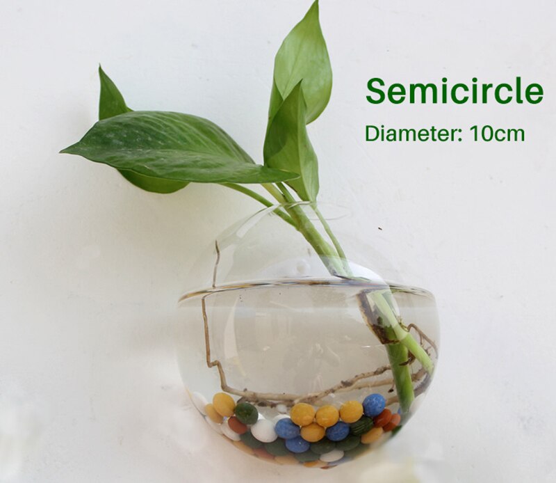 Foam Box Packing Aquarium Tank Fish Bowl Decoration Wall Hanging Aquatic Pet Supplies For Flower Arrangement Horticulture Fish: Semicircle 10cm