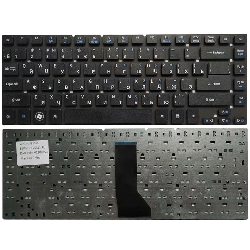 Russisk tastatur til acer aspire  es1-421 es1-431 es1-520 es1-521 es1-522ru sort tastatur