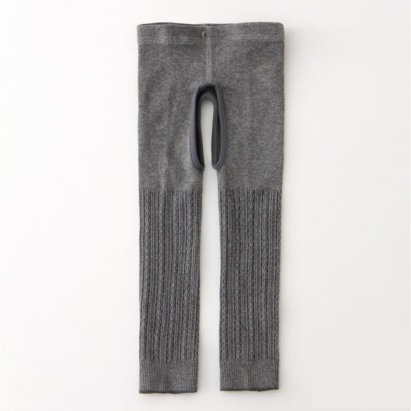 Vita byxor med öppen säte för barn flickor leggings vår höst spädbarn stickbyxor randiga smala småbarn flickor leggings