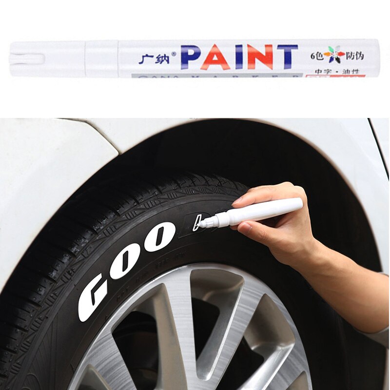 1 stücke Weiß Reifen Stift Fahrzeug Professionelle Auto Kratzer Reparatur Farbe Reifen Stift Ausbessern Reparatur Stift Auto Auto Motorrad Reifen