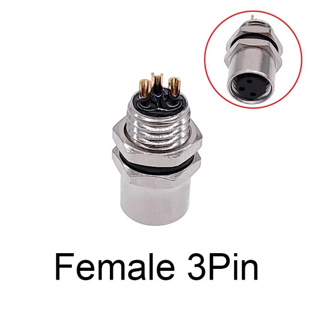 Cloweit M8 Sensor Stecker Wasserdicht männlich & weiblich Stecker Gerade Winkel Schraube Gewinde Kupplung 3Stift 4p Tafel montieren Flansch buchse: Gelb