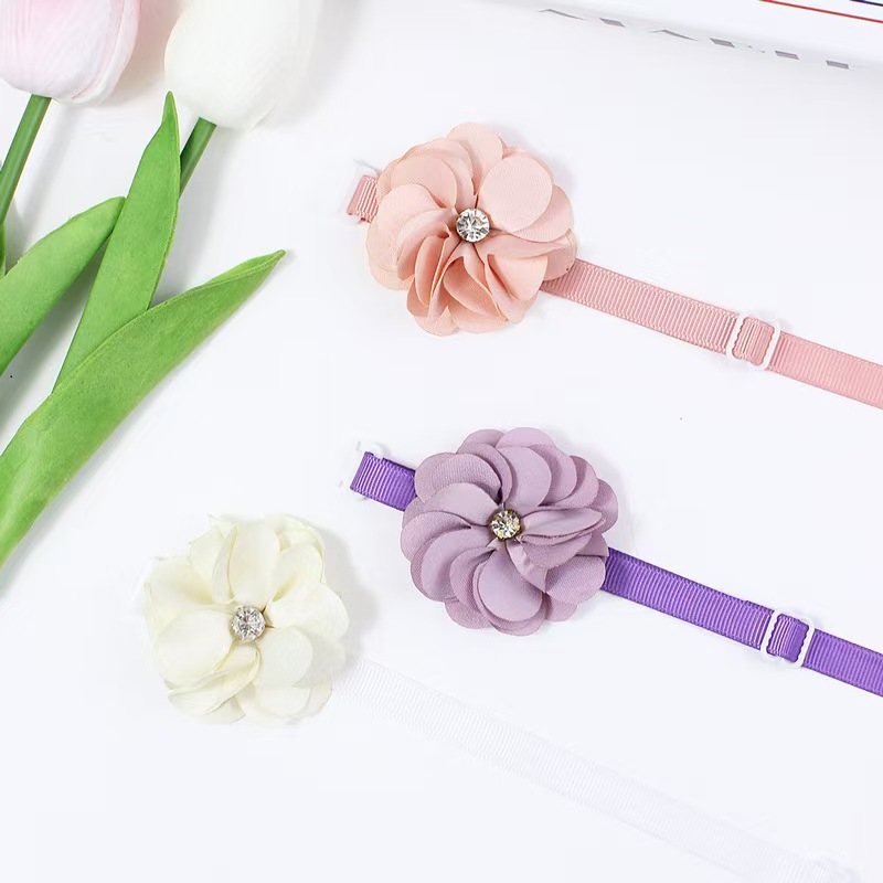 1/6 Uds. Collares para perros hechos a mano, pajaritas ajustables con flores para perros, corbatas de encaje para perros, pajaritas para mascotas, accesorios de aseo para perros