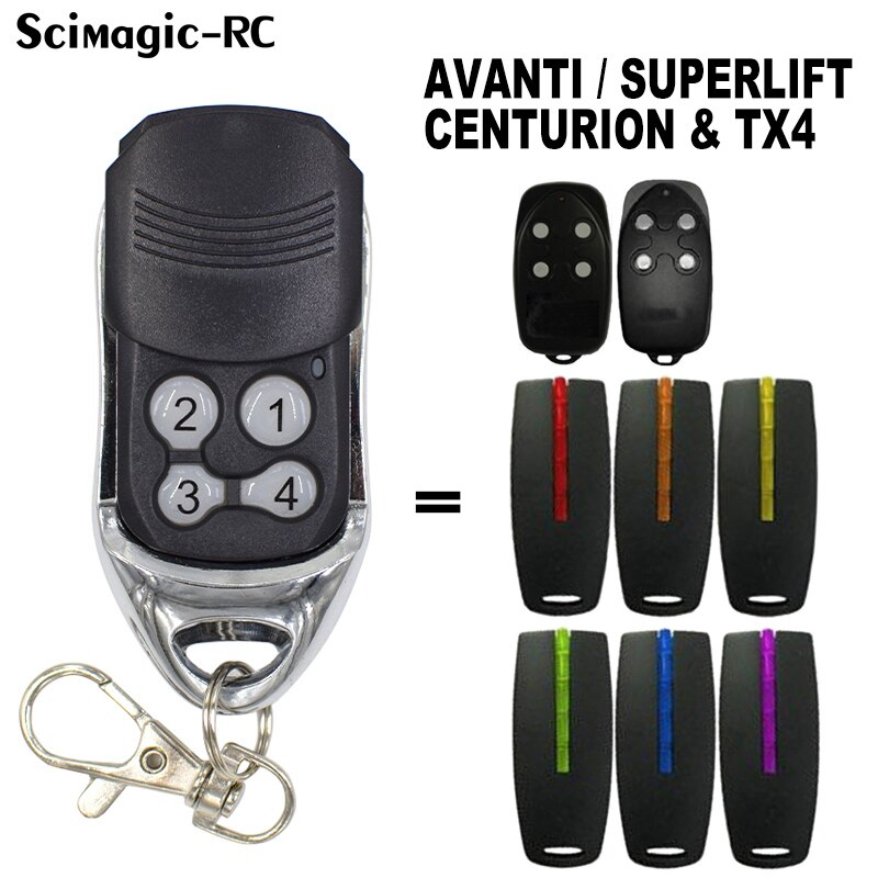 Avanti/Superlift/Centurion/TX4 Compatible Garage Door Gate Remote Control 433MHz Rolling Code