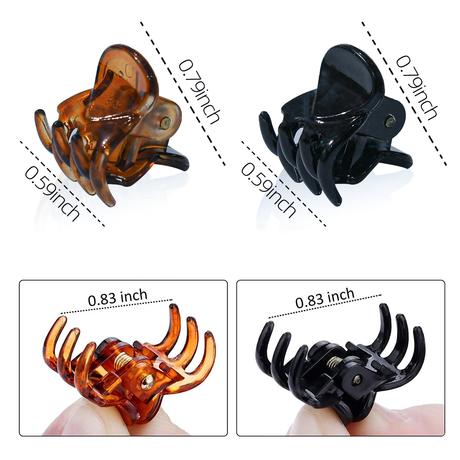 mini włosy pazury małe szczypce klamra 0.59 cal spinki robić włosów dla kobiet 48szt.-Pakiet