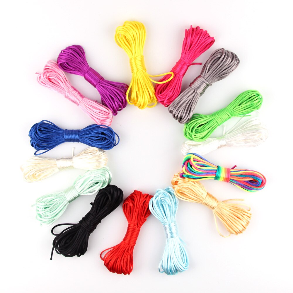 TYRY.HU Baby Teether Accessories 10m Satin Silk Rope 2mm Nylon Cord for Baby Mom Jewelry Making Teething Necklace Rattail Cord