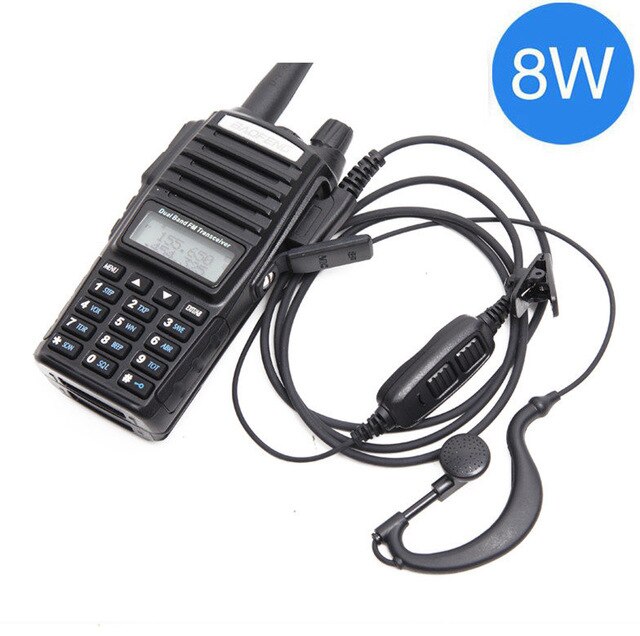 Baofeng UV-82 5W Draagbare Radio Walkie Talkie Uv 82 Dubbele 2 Ptt Dual Band Vhf/Uhf 136- 174/400-480 Mhz UV82 Twee Manier Cb Ham Radio: balck 8W