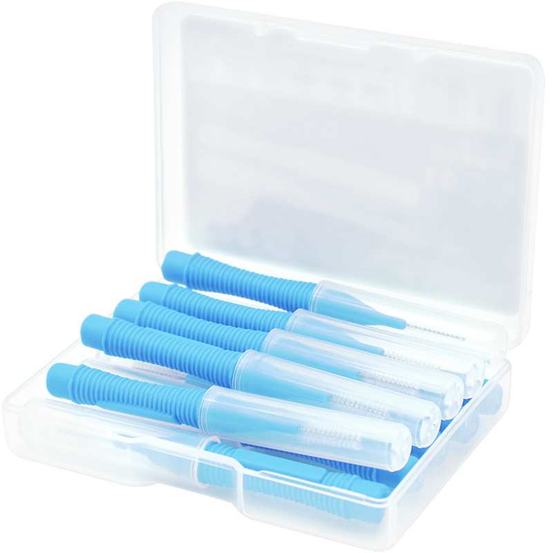 10 Stk/doos 0.4-1.5Mm Interdentale Borstels Gezondheidszorg Tand Push-Pull Escova Verwijdert Voedsel En Plaque Beter tanden Mondhygiëne Tool: blue 10pcs