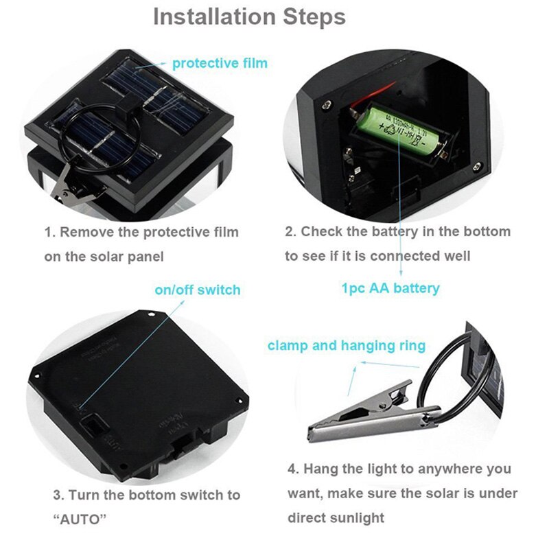 Led Solar Light Outdoor Waterproof Solar Panel Portable Solar Led Warm White Led Landscape Solar Garden Light