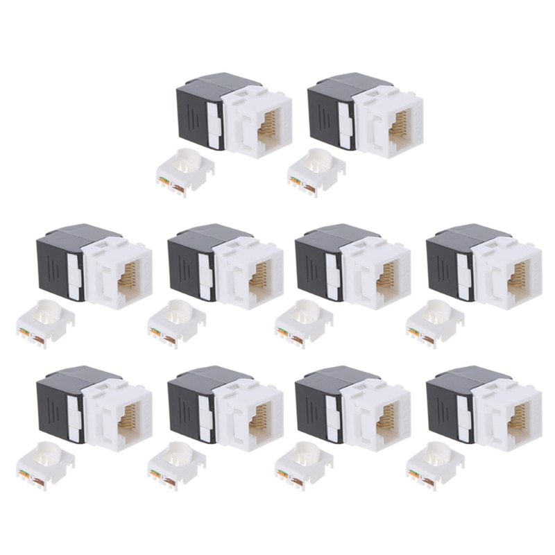 10 pièces Gigabit RJ45 CAT6 Keystone jack Modules adaptateur de câble de connexion sans outil