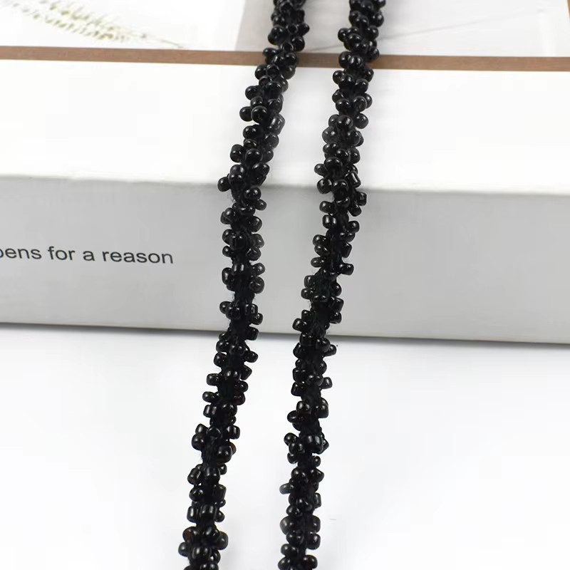 1/2/4/8M 5mm Kralen Kant Trim Lint Glas Kraal Koord Gordijn Trouwjurk decoratieve Ketting Portemonnee Veters Kleding Rand Versieringen: Antiek Messing / L