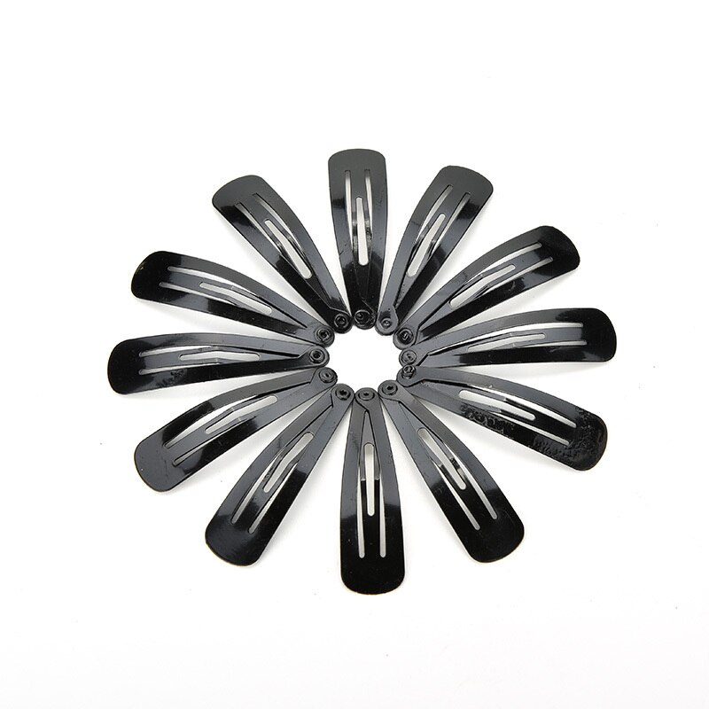 1/10/60/100 Pcs/lot Baby Hair Snap Clips Accessories For Women Black Hairgrips Barrettes Head Hairpins: 100pcs