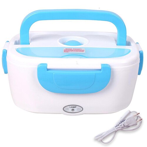 110V 220V Lunchbox Voedsel Container Draagbare Elektrische Verwarming Voedsel Warmer Heater Rijst Container Servies Sets Home: Blue