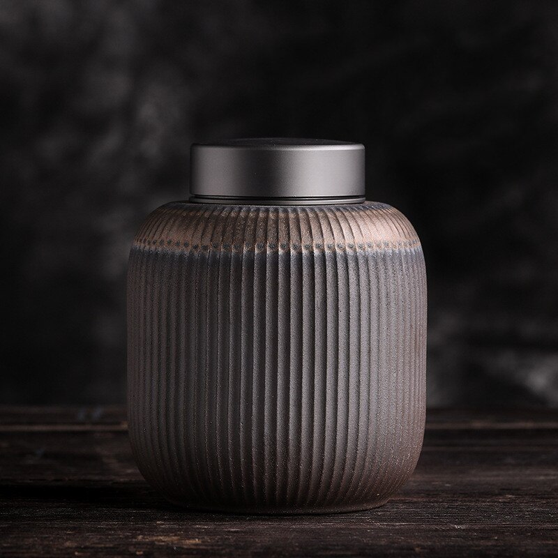 Retro Keramische Theebus Thuis Luchtdichte Pot Keuken Spice Container Reizen Draagbare Koffie Snoep Potten Handgemaakte Theewaar Levert: D  12X14.5CM  900ML