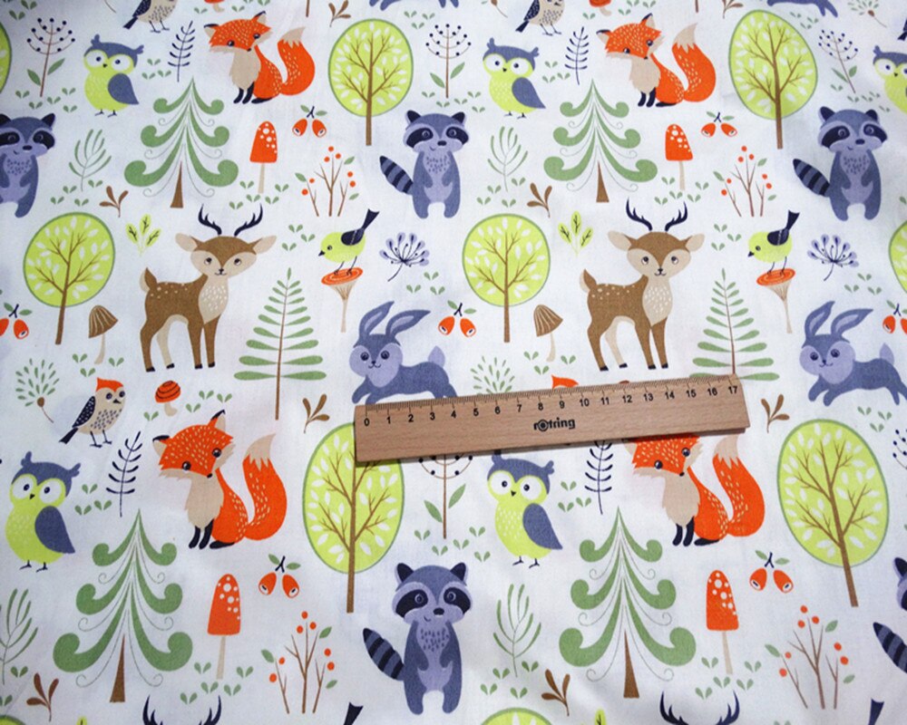 Tissu en coton imprimé renard Animal arbre tissu couture Quilting bébé tissus Patchwork couture accessoires faits à la main 100*160cm bricolage