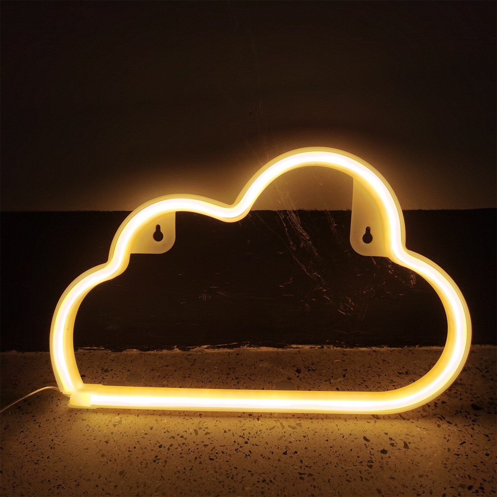 Cute Cartoon Cloud Decorative LED Neon Night Lamp Sign Light Wall Background Kids Bedroom Room Art Decoration: YE