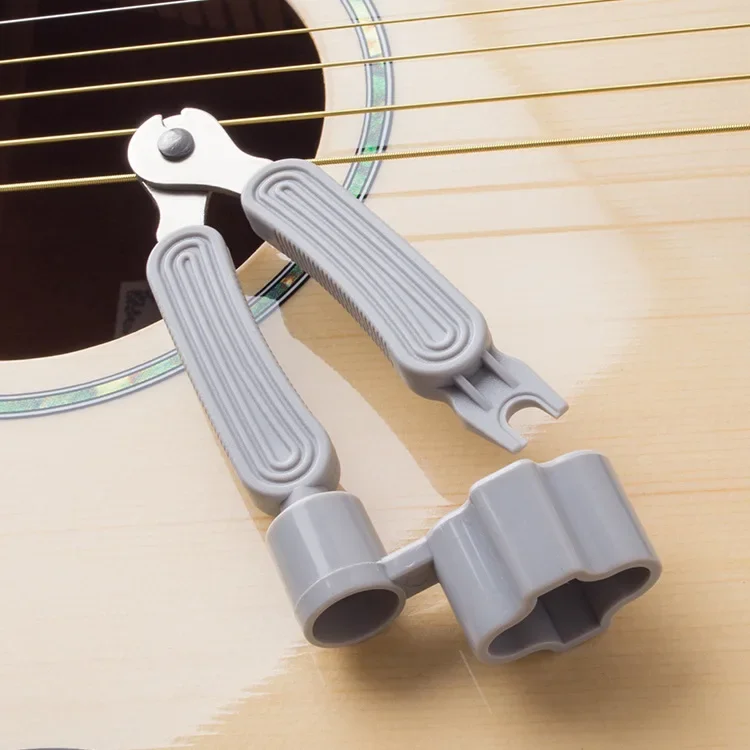 Guitar String Winder and Cutter All-In-1 Restringing Tool-Includes Clippers Bridge Pin Puller Peg Winder for Fit Most Guitars: Light Grey