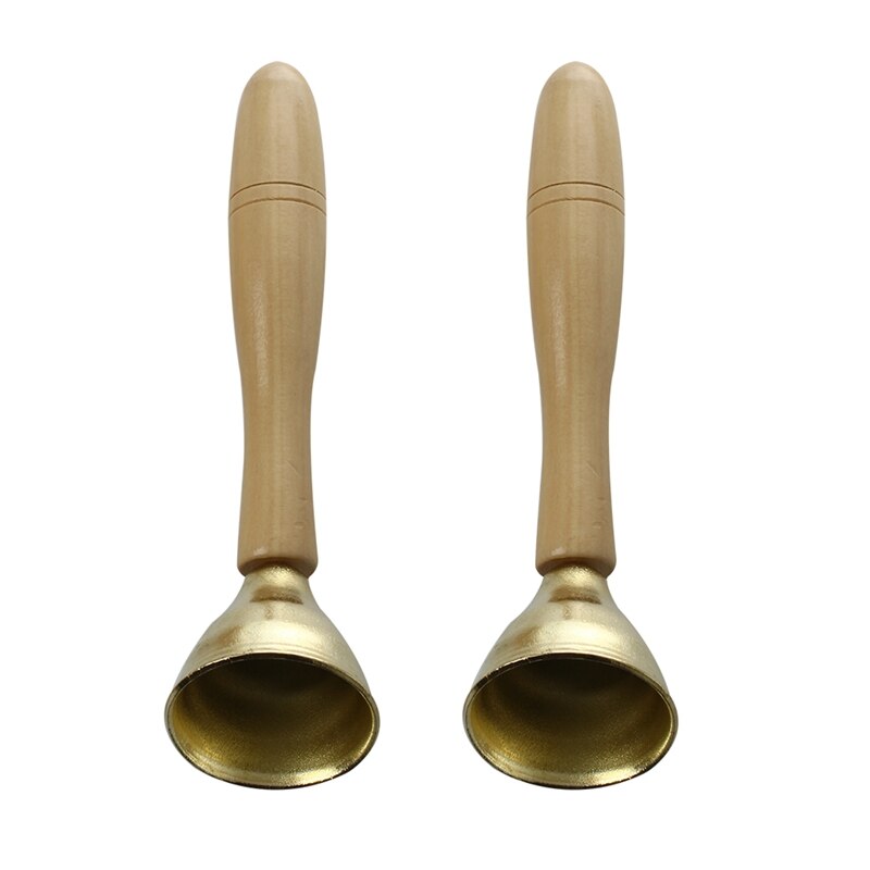 2 piezas de Mini campana de oro juguetes musicales para niños con un mango de madera con paquete de 120 mezcla de madera niños ino juego P